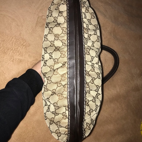 ♥️💖♥️Authentic GUCCI hobo bag . Brown Leather and Canvas . - Picture 7 of 17